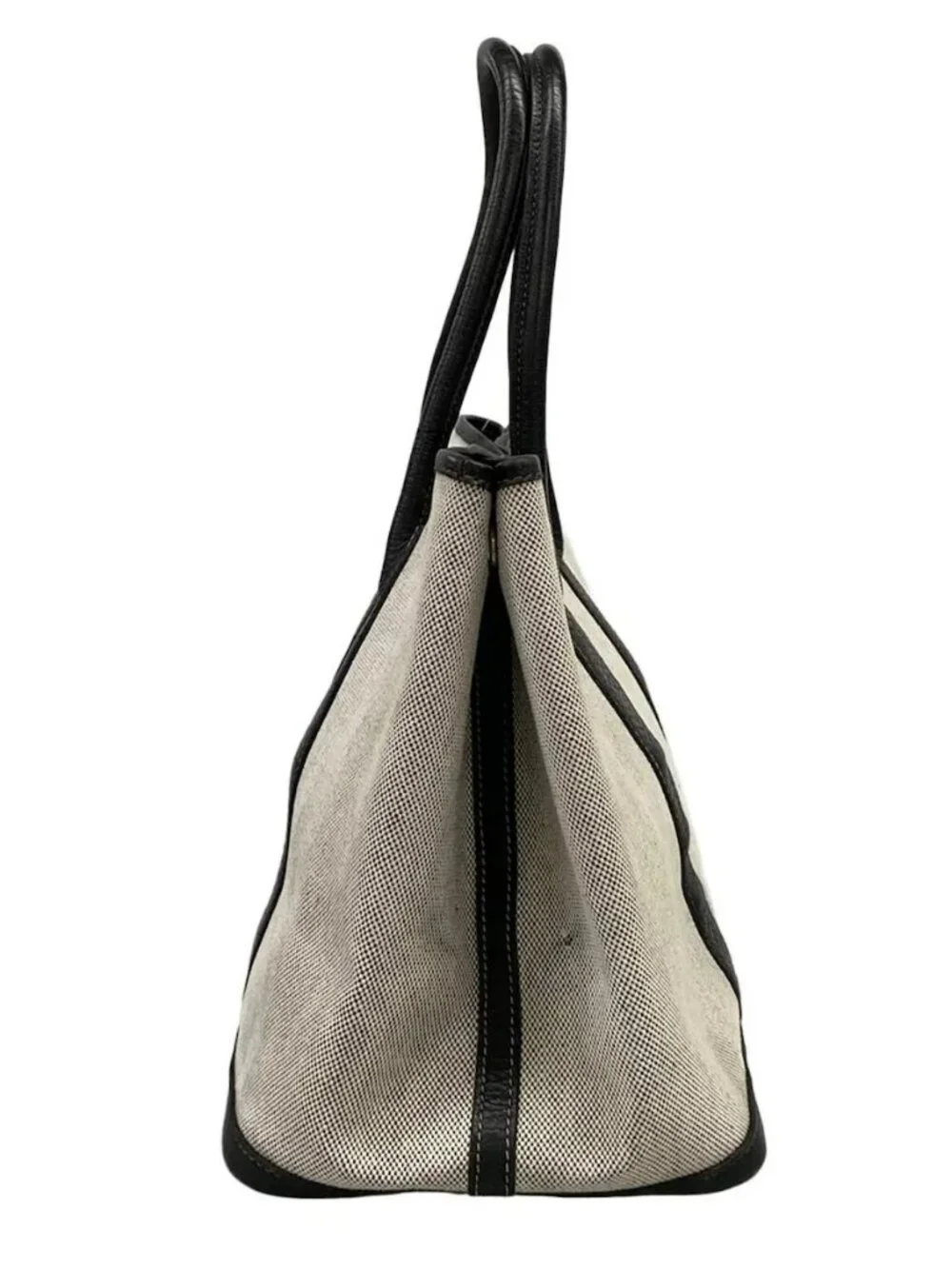HERMES Garden Party PM - Cream Black Toile H Leather Square G Tote Bag - Picture 4 of 15